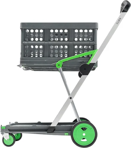 Miniatura 11 de CLAX, Carros plegables funcionales multifuncionales, carrito plegable móvil, carrito de compras con caja de almacenamiento (negro)