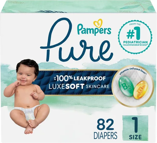 Miniatura 17 de Pañales para recién nacido/talla 1 (8-14 libras), 35 unidades – Pampers Pure Protection desechables para bebé, protección hipoalergénica y sin
