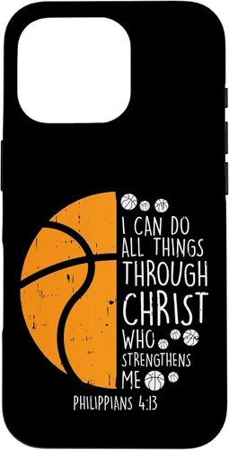 Miniatura 19 de iPhone 11 Baloncesto I can do things Biblia Verso Dios Jesús estuche de regalo