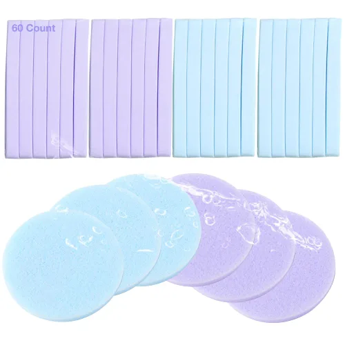 Miniatura 6 de Esponja facial comprimida, 60 unidades de PVA profesional para remoción de maquillaje, esponjas faciales redondas, almohadillas de spa, limpieza