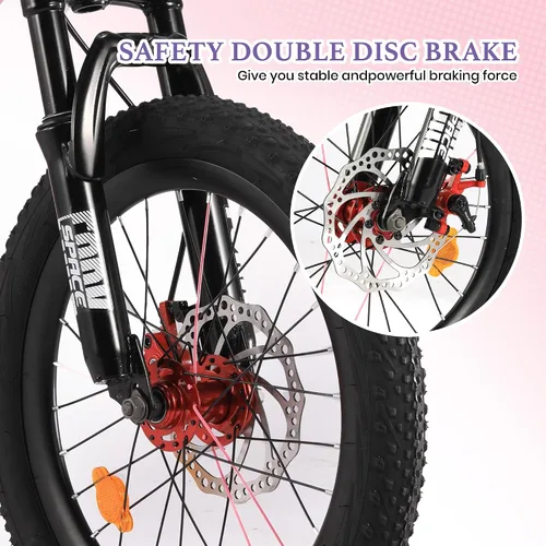 Miniatura 3 de Bicicleta para niños ONLYGU - Bicicleta de 18 20 pulgadas para niños y niñas con asiento ajustable y freno de mano, bicicletas para niños de 7 a 13