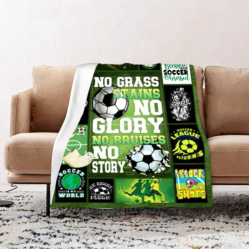 Miniatura 18 de Manta de fútbol para niñas, regalos de fútbol para niñas y niños, manta de franela de forro polar suave y cálida para niñas, regalos de fútbol