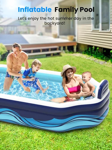 Miniatura 6 de VISTOP Piscina inflable para niños y adultos Piscina grande gruesa de gran tamaño con asientos y respaldos, piscina de agua inflable de verano