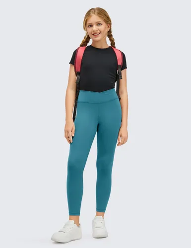 Miniatura 3 de CRZ YOGA Butterluxe - Leggings deportivos cruzados para niñas cintura alta en V Cross Kids Lounge Pants Yoga Active Dance Running Mallas