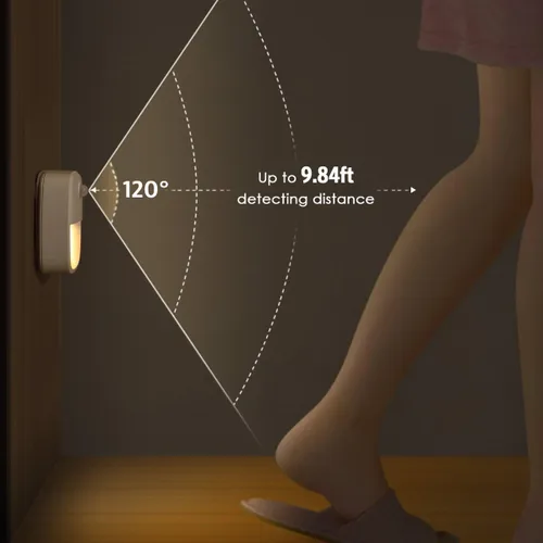 Miniatura 3 de AMIR Luz con sensor de movimiento mejorada para interiores, luces de escalera, funciona con pilas, luz nocturna LED inalámbrica adhesiva