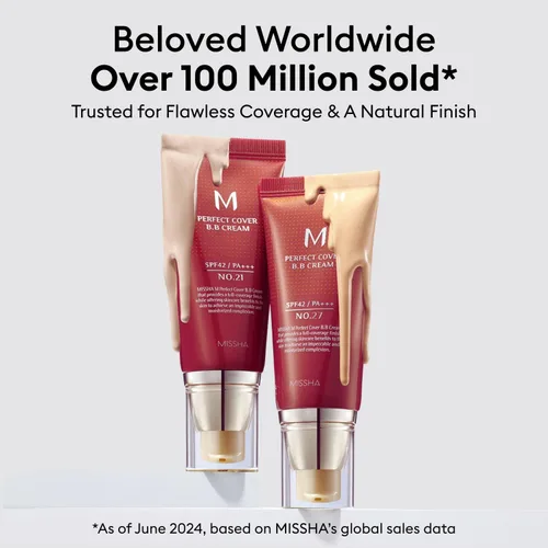 Miniatura 4 de MISSHA - Crema BB M de cobertura perfecta #21, SPF 42 PA+++, maquillaje multifuncional de alta cobertura para ayudar a infundir humedad para una