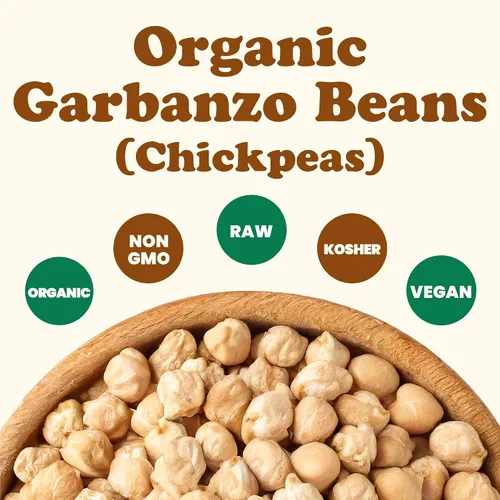 Miniatura 4 de Food to Live Garbanzos orgánicos, 2 libras, garbanzos secos, sin OMG, kosher, crudos, germinables, a granel