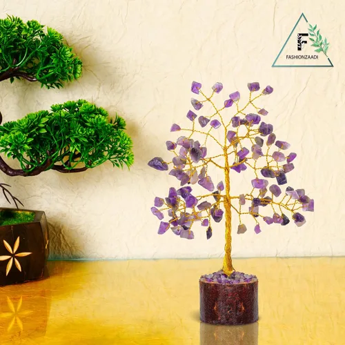 Miniatura 7 de FASHIONZAADI Árbol de dinero bonsái de amatista, árbol de dinero de cristal Feng Shui, piedras preciosas de chakras, cristales curativos de buena