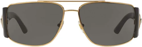 Miniatura 2 de Versace Gafas de sol Hombre Montura Dorada, Lentes Gris Oscuro, 0MM