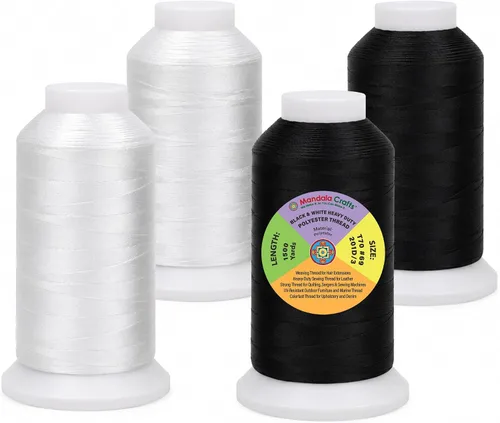 Miniatura 11 de Mandala Crafts Airforce Blue - Hilo resistente de 1500 yardas Tex 70 hilos de poliéster fuertes para coser cortinas, jeans, cuero, cabello