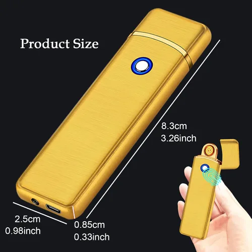 Miniatura 6 de Encendedor electrónico, encendedor inteligente recargable por USB, encendedor eléctrico fresco, portátil, de doble cara, resistente al viento, sin