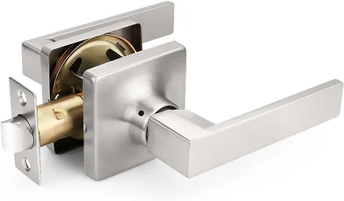 Miniatura 12 de Mengico Paquete de 1 manija de puerta de paso interior negro mate, mango resistente sin bloqueo para puertas de armario y pasillo, reversible