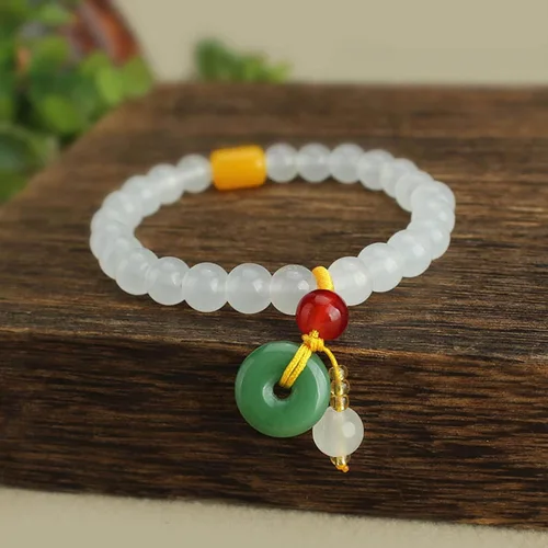 Miniatura 5 de Dcfywl731 Pulsera de piedra de jade natural hecha a mano para mujer, pulsera de mariposa de jade para mujer, ajustable, verde hetian jade, regalo