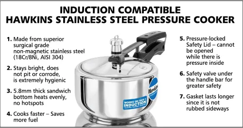 Miniatura 3 de Presto olla de presión de acero inoxidable., Plateado