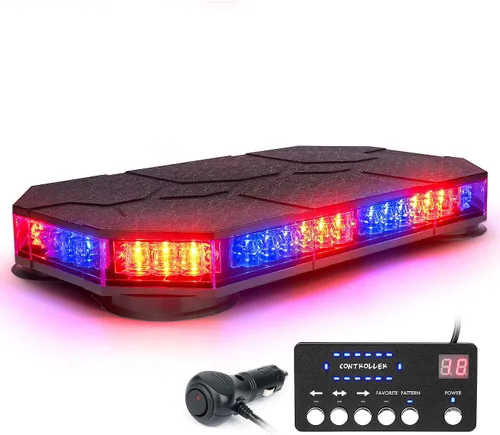 Miniatura 10 de LUMENIX - Barra de luces estroboscópicas LED de techo con controlador magnético, luz intermitente de advertencia y tráfico de emergencia