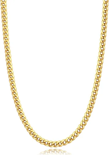 Jewlpire Silver Chain Gold Chain for Men Women Boys - Diamond Cut Miami Mens Cuban Link Chain Necklace 4mm6mm Mens Chain 18K Gold Plated316L