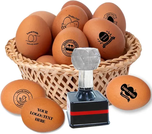 Sellos de huevos para huevos frescos, sello de huevo personalizado y etiqueta de huevo de pato para creaciones de granja y cocina con múltiples