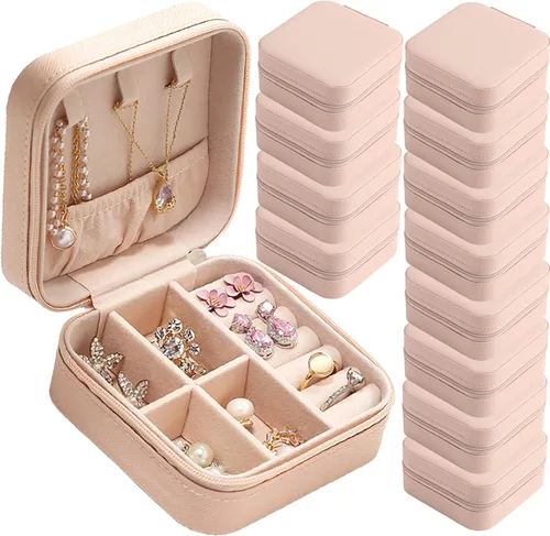 Miniatura 10 de Estuche de Joyería de Viaje para Damas de Honor, Caja de Regalo, Juego de 12 Estuches Pequeños de Joyería, Mini Organizador de Joyas, Estuche