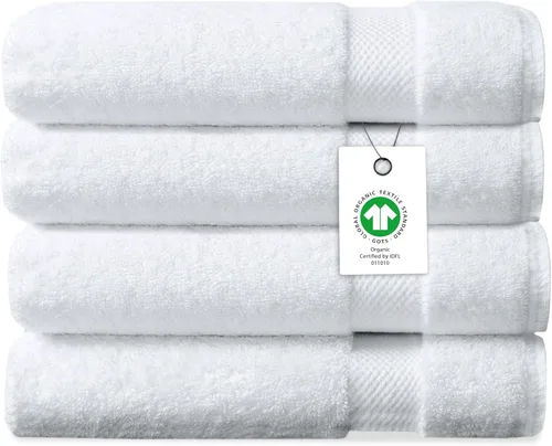 Miniatura 21 de Toalla de baño de felpa de algodón orgánico de lujo Certificado GOTS y OEKO-TEX Toallas de calidad hotelera premium Tecnología Feather Touch
