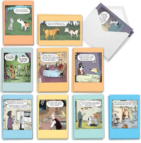 NobleWorks 20 tarjetas de cumpleaños divertidas surtidas en caja con sobres de 5 x 7 para hombres, mujeres (10x2 diseños) Dave Coverly's Dog Days