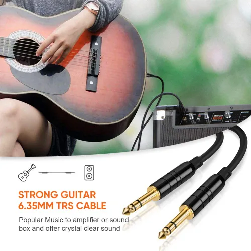 Miniatura 3 de CableCreation Cable TRS de 1/4'' de 6 pies, Cable de Guitarra de Instrumento de Grado Profesional, Cable de Audio Estéreo Balanceado de 1/4 Pulgada