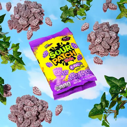Miniatura 11 de SOUR PATCH KIDS Caramelos gomosos suaves y masticables de uva, caramelos a granel, bolsas de 12-8.02 onzas