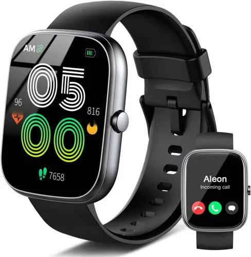 Reloj inteligente para hombres y mujeres (respuesta/hacer llamadas), reloj inteligente con pantalla HD de 1.91 pulgadas, monitor de ritmo
