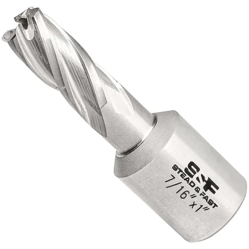 Miniatura 20 de S&F STEAD & FAST Cortador anular, diámetro de corte de 9/16" x 1" profundidad de corte para prensa de taladro magnética, brocas Mag con pasador