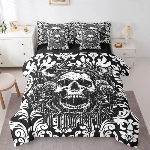 Miniatura 8 de Erosebridal Juego de edredón de 7 piezas con diseño de piano, cama Queen en una bolsa, juego de ropa de cama retro con notación musical de guitarra