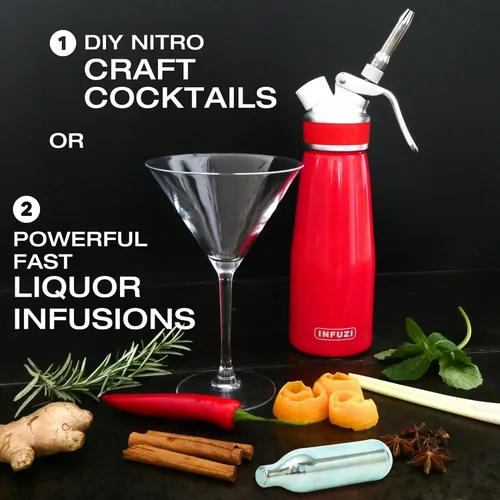 Miniatura 2 de Kit de camarero Mixology, infundir alcohol en segundos y cócteles con nitrógeno con kit de infusión de alcohol y máquina de cóctel de aluminio