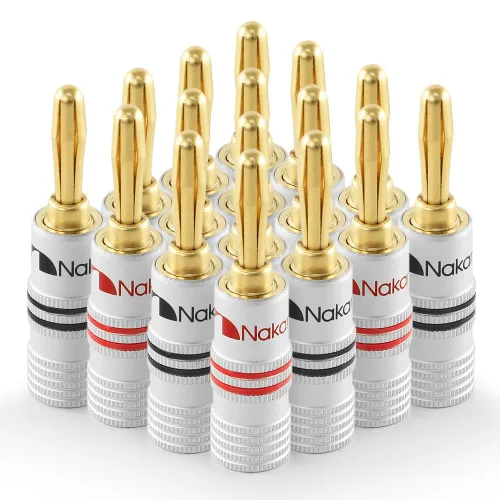 Miniatura 14 de Nakamichi Excel Series - Enchufes tipo banana chapados en oro de 24 quilates, calibre 18 AWG, tamaño de 0.157 in para altavoces, amplificador