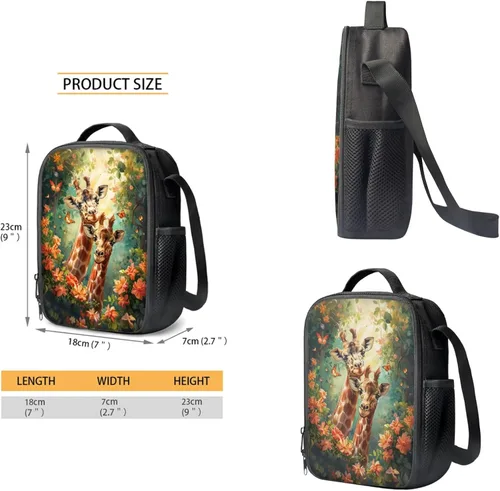 Miniatura 140 de HUGS IDEA Juego de 3 bolsas escolares con aislamiento térmico para el almuerzo, estuche para lápices