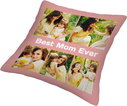 Miniatura 3 de Best Mom Ever Personalized Pillowcase – Custom Photo Collage Throw Pillow Cover, Gift for Family, Couple, Christmas, Mother's Day & Birthday 5
