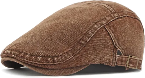 Miniatura 11 de Gorra de Newsboy para hombre, ajustable, plana, Ivy Gatsby, gorra de conducción de cabbie, transpirable, de algodón, gorra de golf