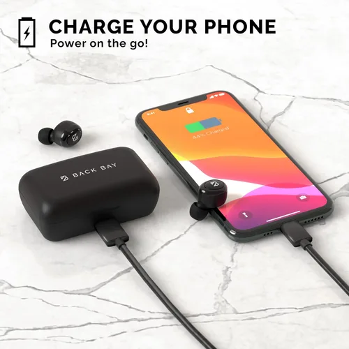 Miniatura 5 de Back Bay Audio Duet 50 Pro - Auriculares Bluetooth inalámbricos a prueba de sudor, batería de 130 horas de duración para iPhone, Android, mini