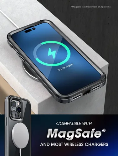 Miniatura 3 de SUPCASE Unicorn Beetle EdgeMag - Funda para iPhone 14 Pro de 6.1 pulgadas, compatible con MagSafe Slim Frame Funda protectora transparente