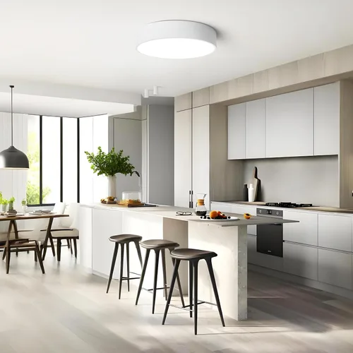 Miniatura 6 de Lámpara LED Regulable de Montaje Empotrado Cerca del Techo, Accesorio de Iluminación de Sala de Estar, Lámparas de Techo Redondas Blancas Modernas