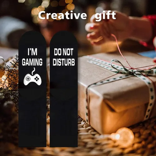 Miniatura 47 de AGRIMONY Calcetines divertidos con texto en inglés «Do Not Disturb Gaming» para hombres, mujeres, adolescentes, niños, Pascua, padres, cumpleaños