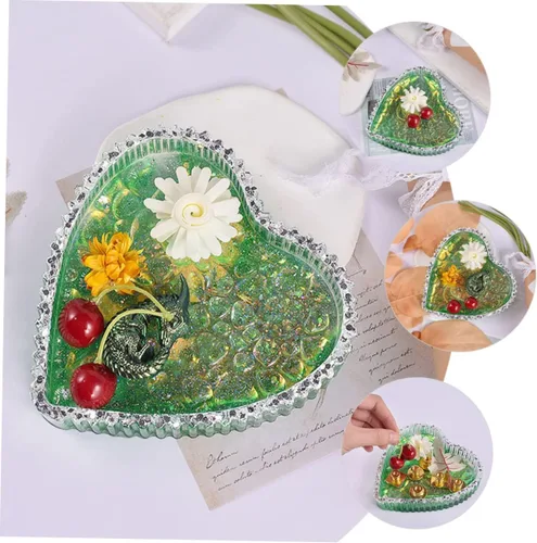 Miniatura 6 de COLLBATH Moldes de silicona para placa de corazón, posavasos Moldes de silicona, cuenco de corazón, recipientes de almacenamiento de silicona, molde