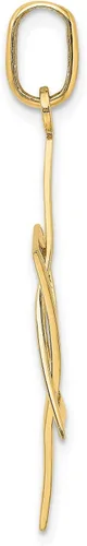 Miniatura 2 de Dije alargado de estrella judía de David en oro de dos tonos amarillo de 14 quilates, 1.220in x 0.551in, Metal