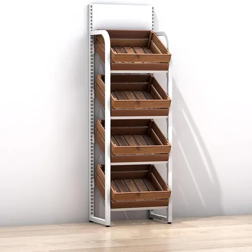 Miniatura 9 de Shelves Commercial Supermarket Fruits & Vegetables Shelf, Large Snack Candy Display Rack Onion Potato Stands, 4-Tier Concession Display Stand for