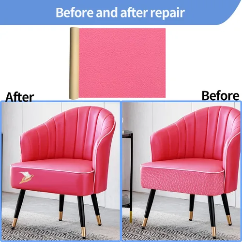 Miniatura 6 de Aglzyoply Cinta de reparación de cuero para muebles grandes, subsidio de reparación de cuero autoadhesivo, cinta de reparación de cuero de 17.7 x