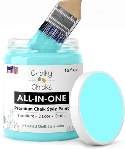 Miniatura 215 de Chalky Chicks - Pintura mate a la tiza, no requiere lijado, 4 onzas líquidas, color gris oscuro (Gun Metal Gray), para muebles, pintura sin Gris