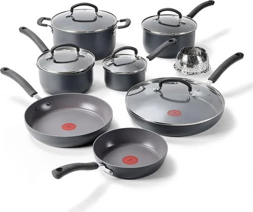 Miniatura 5 de T-Fal Ultimate - Juego de utensilios de cocina anodizados y antiadherentes de 17 piezas, juego de ollas y sartenes antiadherentes con sartén, Ónice
