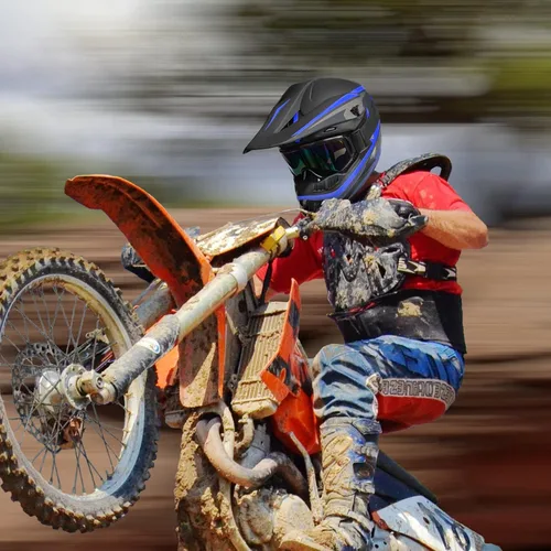Miniatura 5 de Casco de motocross para adultos jóvenes, motocross, anticolisión, de cara completa, aprobado por DOT, BMX, descenso, todoterreno, casco de bicicleta