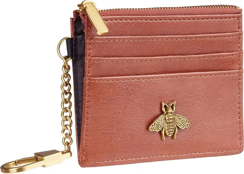 Miniatura 91 de SEAVILIA Tarjetero llavero cartera para mujer con ventana de identificación RFID monedero regalo abeja delgada minimalista pequeña cartera