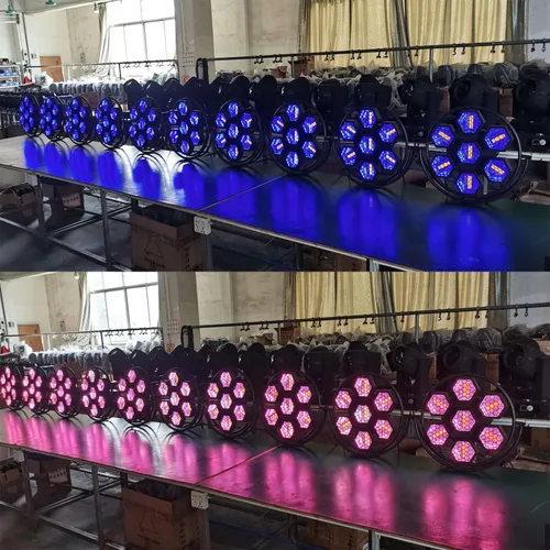 Miniatura 4 de JUNMAN Juego de luces LED de 7 cabezas con efecto de fondo retro para DJ, discoteca, iluminación de escenario 1 pieza Luces de escenario de luz