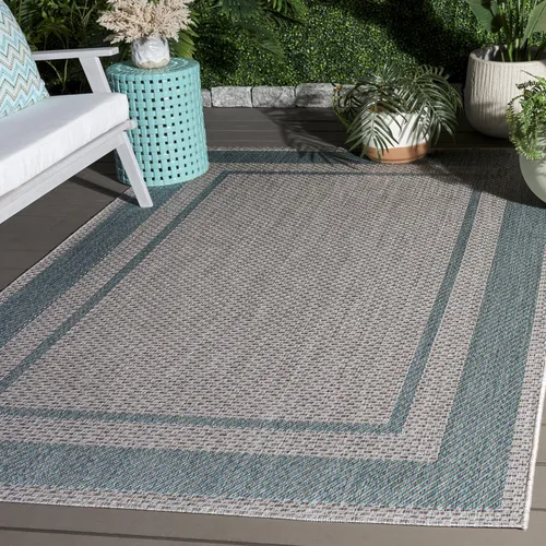 Miniatura 20 de SAFAVIEH Alfombra lavable al aire libre Courtyard Collection - 2'3" x 5', beige y negro, no desprende pelusa y fácil de limpiar, ideal para patio