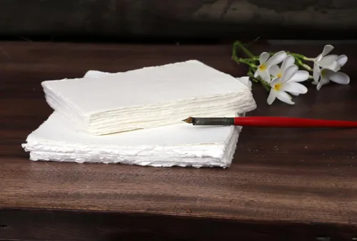 Miniatura 5 de 50 paquetes de papel de acuarela de algodón con borde de cubierta 200 GSM papel de acuarela texturizado en bruto para escribir Blanco roto