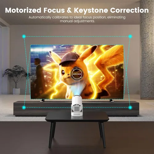 Miniatura 3 de Mini proyector portátil con soporte 4K, Bluetooth 5.4 WIFI6, altavoz base de sonido de 5 vatios, 160 ANSI, Android 11, rotación de 210°, proyector